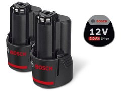 Аккумулятор Bosch GBA 12 V, 2 A*h, Li-Ion, (2 шт.)