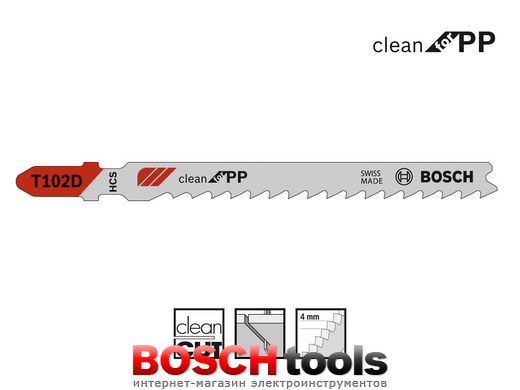 Лобзиковое пильное полотно Bosch T 102 D Clean for PP