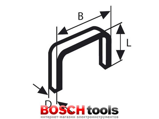 Тонкая металлическая скоба Bosch, тип 53, 8x11,4x0,74 мм, (1000 шт.)