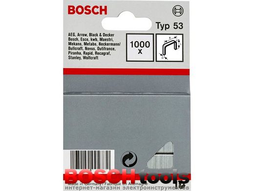 Металлическая скоба Bosch, тип 53, 6x11,4x0,74 мм, (1000 шт.)