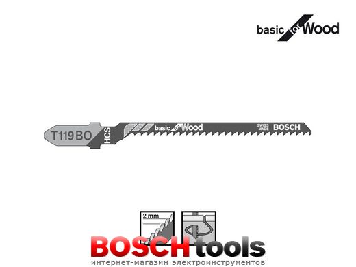 Лобзиковое пильное полотно Bosch T 119 BO Basic for Wood