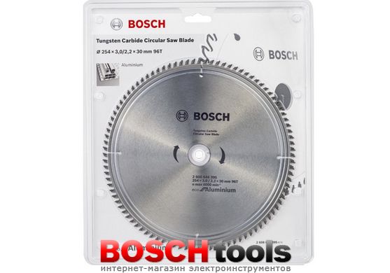 Пиляльний диск Bosch Eco for Aluminum, Ø 254x30-96T