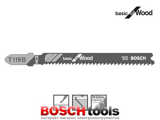 Полотно для лобзика Bosch basic for Wood T 119 B