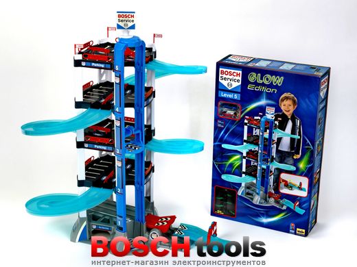 Детский игровой набор Многоэтажный паркинг Bosch Car Service «Glow Edition», 5 уровней (Klein 2890)