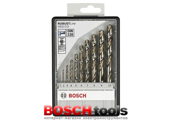 Набор свёрл Bosch по металлу Robust Line HSS-Co, (10 шт.)