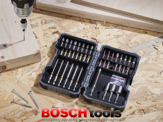 Набір насадок та торцевих ключів Bosch Colored PromoLine, Extra Hard, 43 шт.