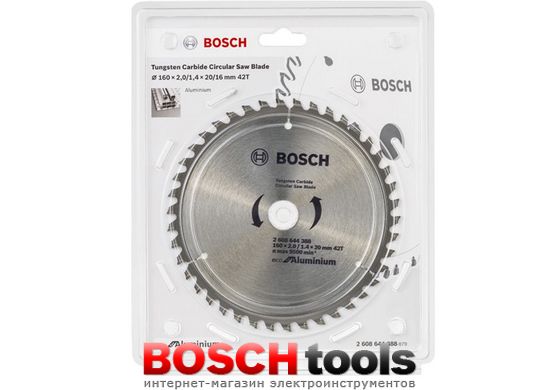 Пильный диск Bosch Eco for Aluminium, Ø 160x20/16-42T