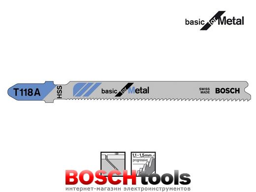 Полотно для лобзика Bosch basic for Metal T 118 A 100 шт.