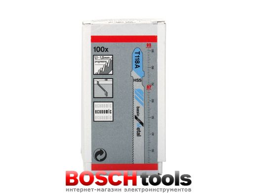 Полотно для лобзика Bosch basic for Metal T 118 A 100 шт.