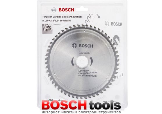 Пиляльний диск Bosch Eco for Aluminium, Ø 190x30-54T