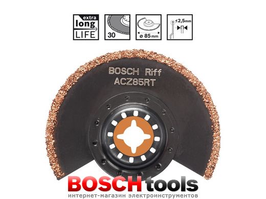 Сегментированное пильное полотно Bosch Carbide-RIFF ACZ 85 RT3