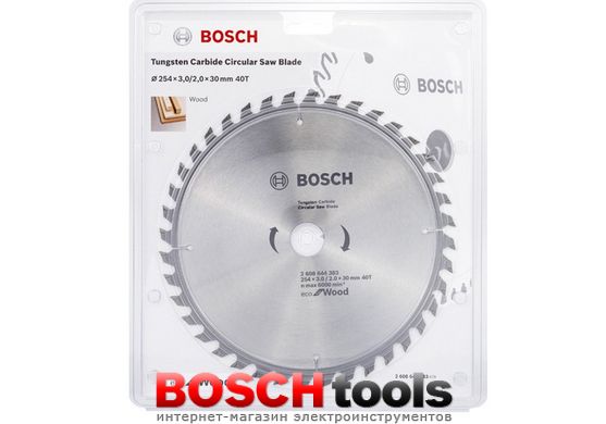Пиляльний диск Bosch Оptiline ECO, Ø 254x30-40T