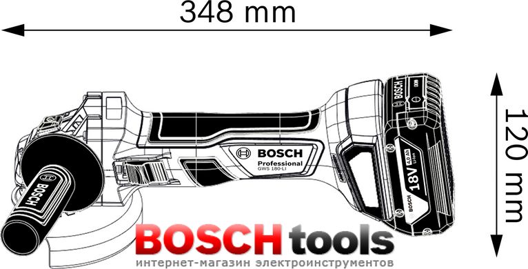 Аккумуляторная угловая шлифмашина Bosch GWS 180-Li
