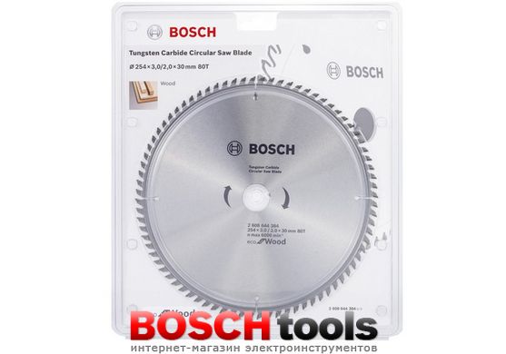 Пильный диск Bosch optiline ECO, Ø 254x30-80T